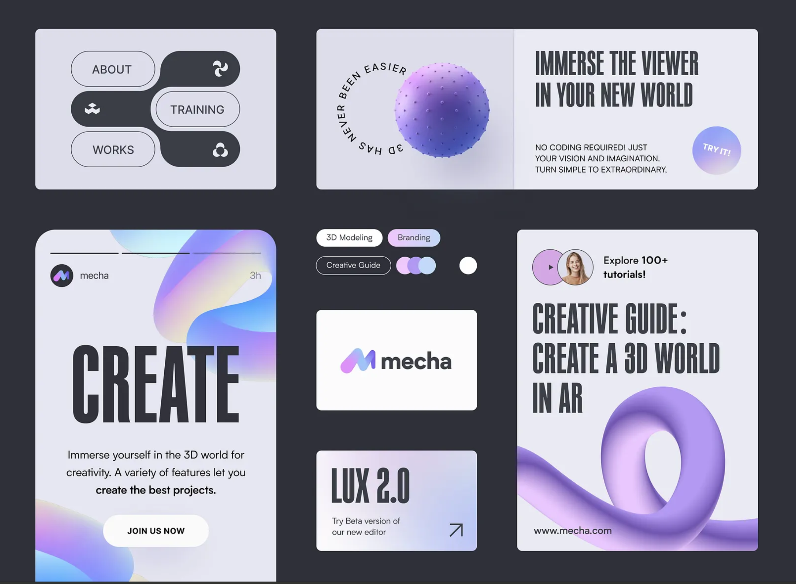 mecha — Brand Identity & Digital Visual Design