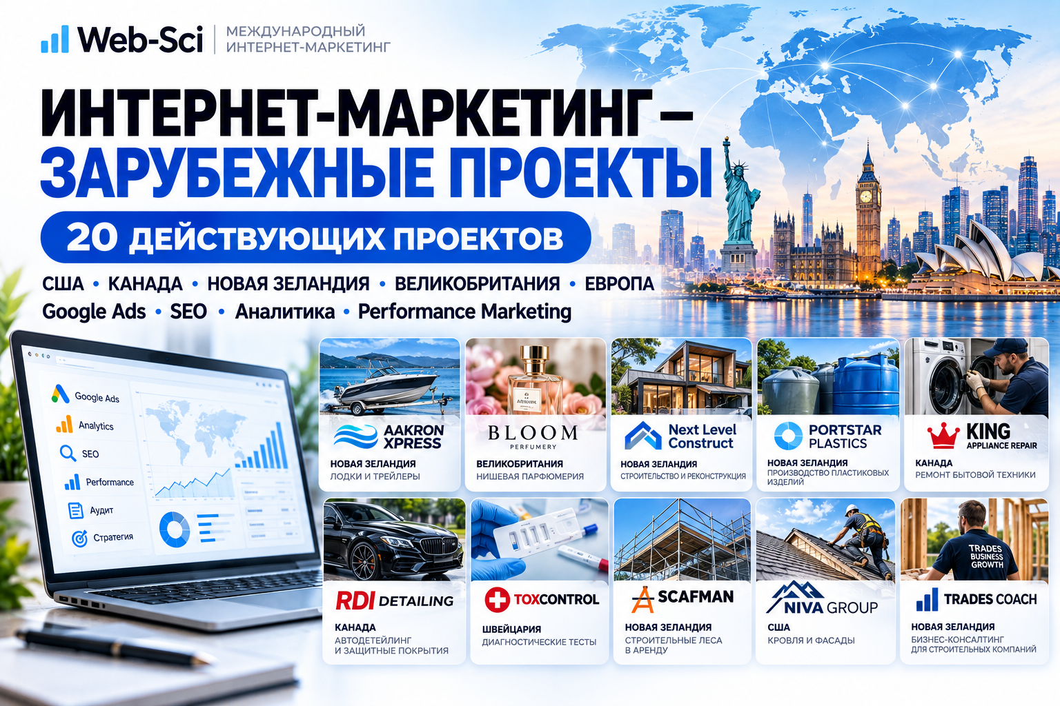20 зарубежных проектов интернет-маркетинга — США, Канада, Новая Зеландия, Великобритания и Европа
