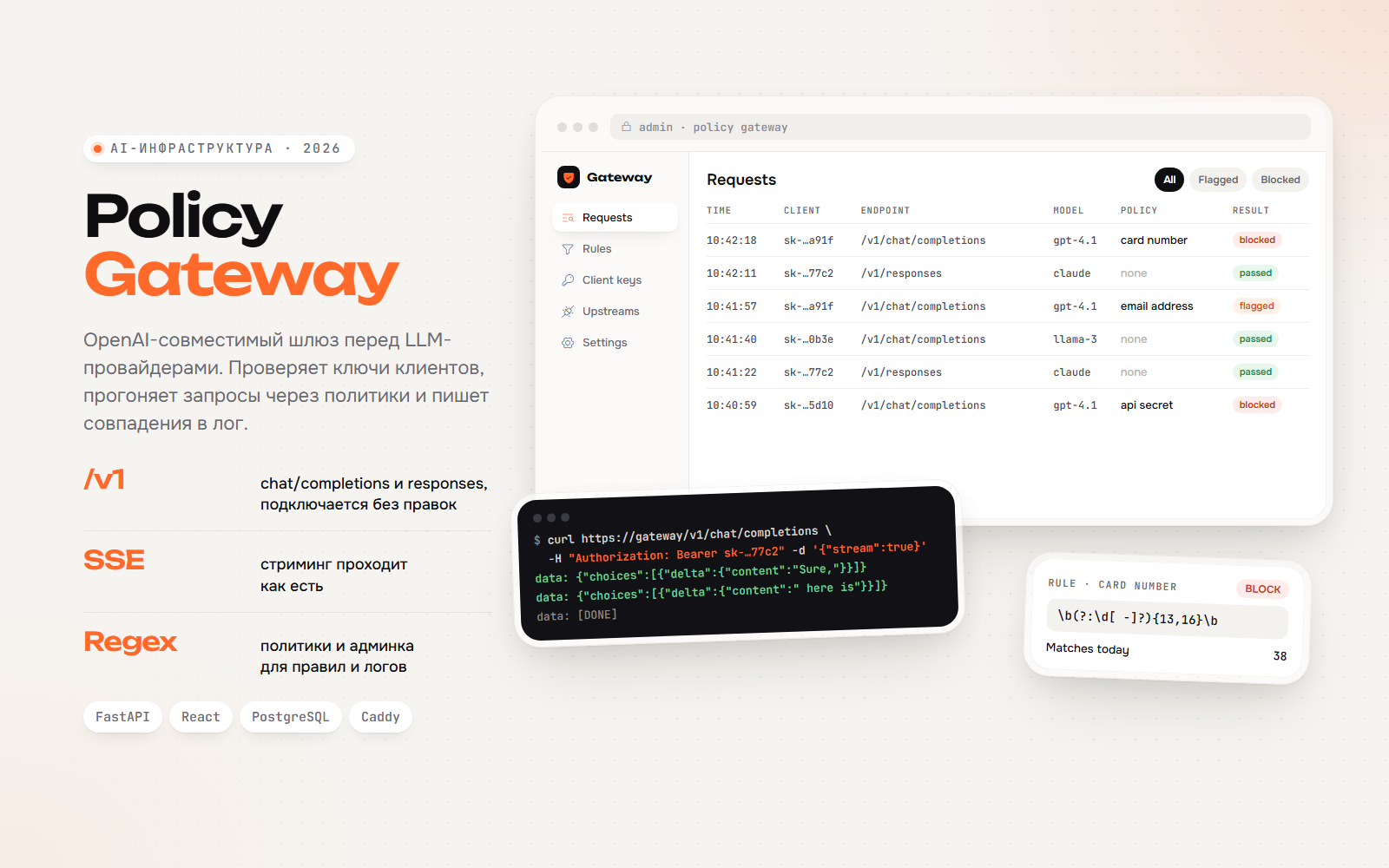 Policy Gateway: OpenAI-совместимый шлюз с политиками для запросов к LLM