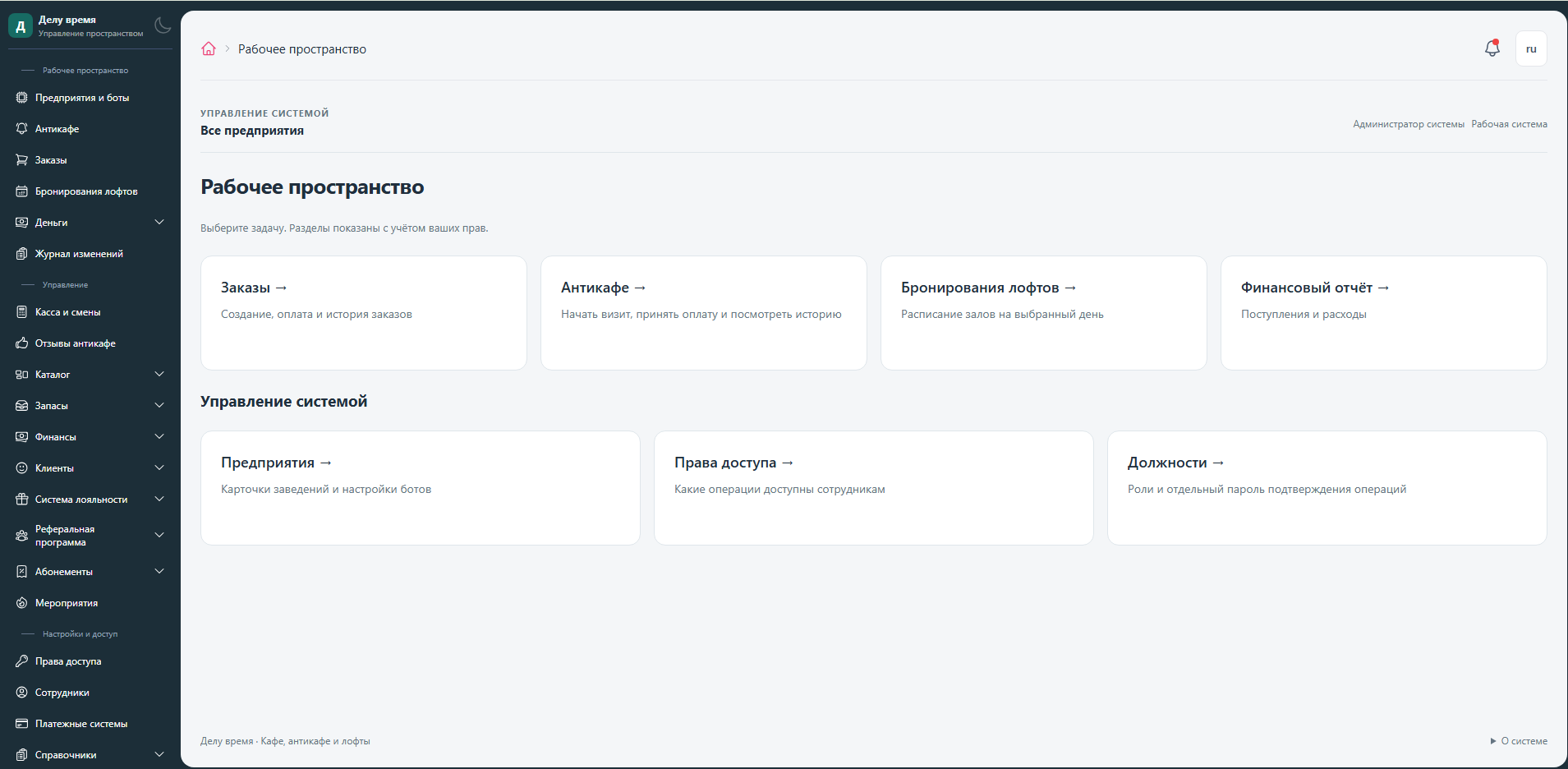 CafeBot — система управления антикафе