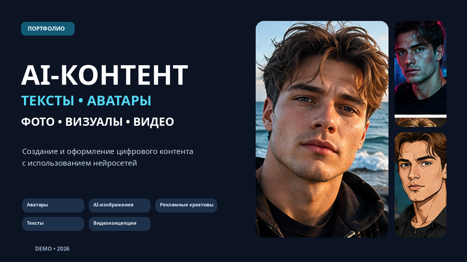 AI-контент и нейросети | Аватары, изображения, тексты, реклама и видеоконцепции