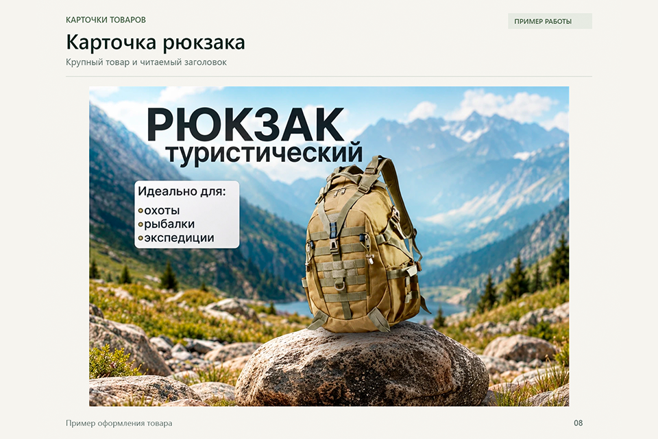 Карточка туристического рюкзака