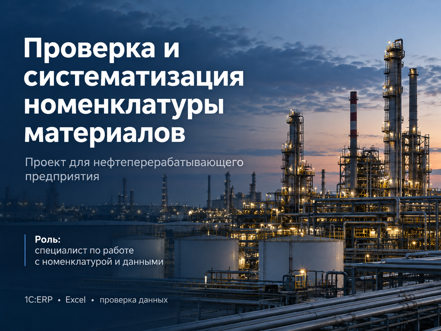 Проверка и систематизация номенклатуры материалов для нефтеперерабатывающего предприятия