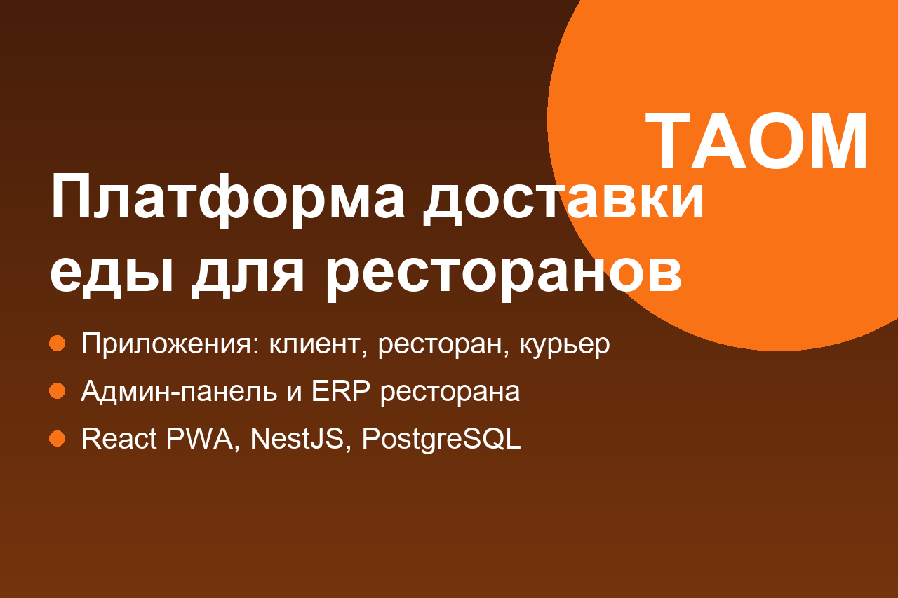 Платформа доставки еды для ресторанов города: приложения для клиента, ресторана и курьера