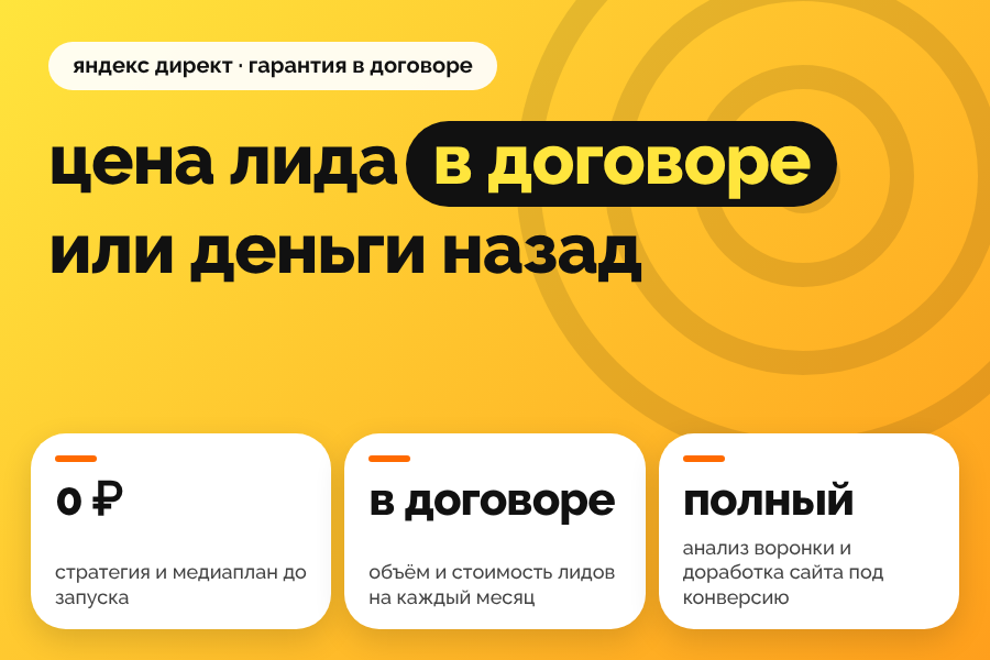 Яндекс Директ для B2B с гарантией: стоимость лида фиксируется в договоре