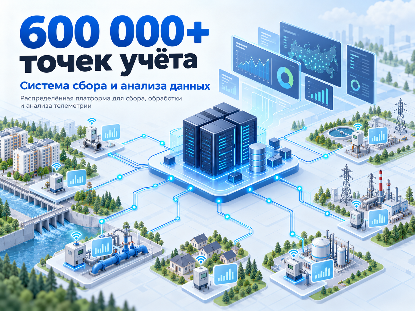 Система сбора и анализа данных: 600 000+ точек учёта