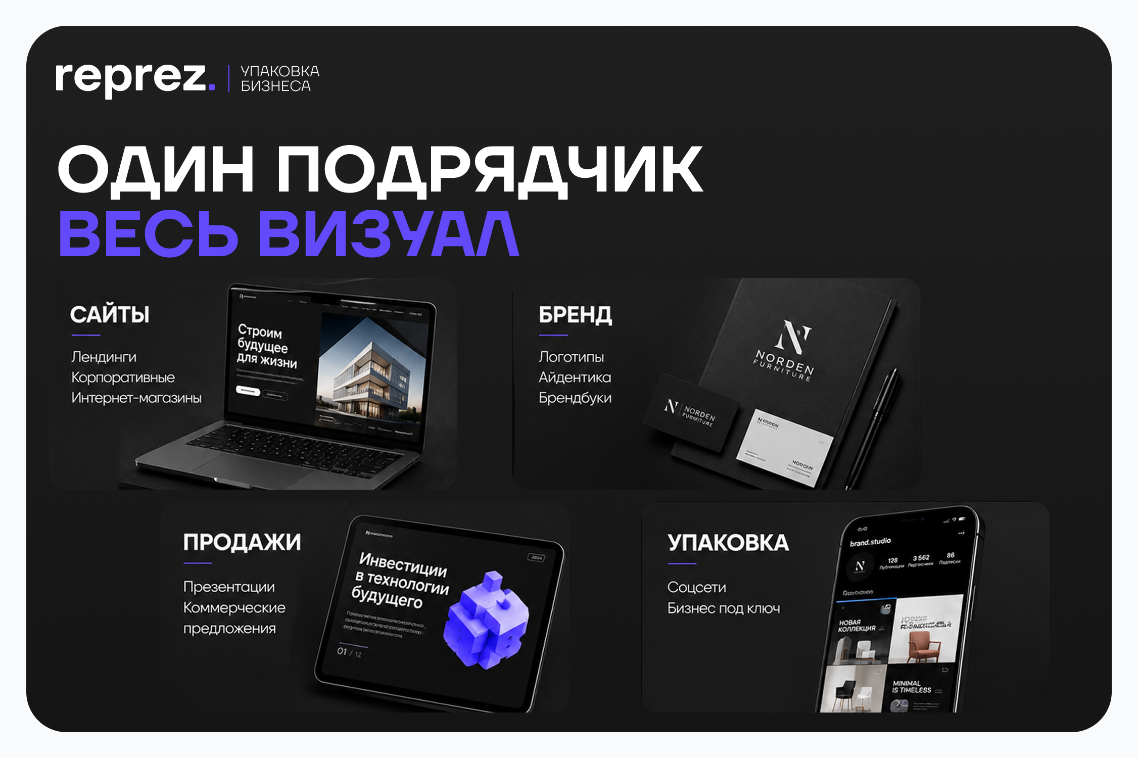RePrez — один подрядчик для всех задач по дизайну бизнеса