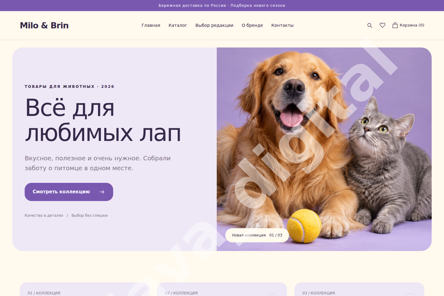 Интернет-магазин товаров для питомцев