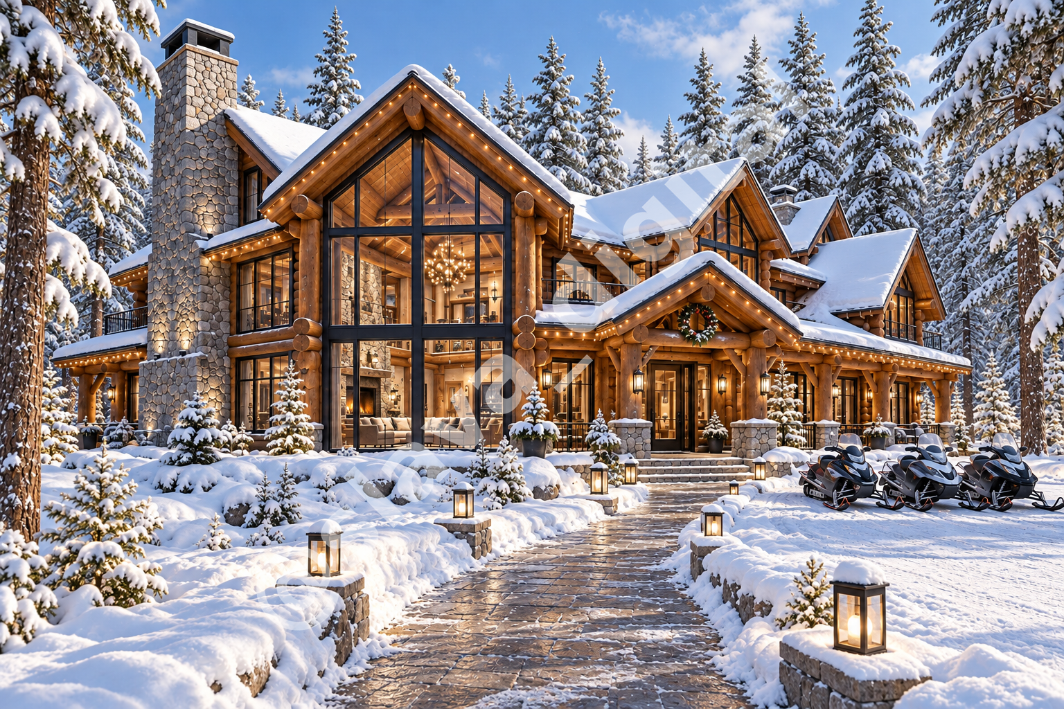 Сосновая резиденция — зимний отель-дом 500 м²