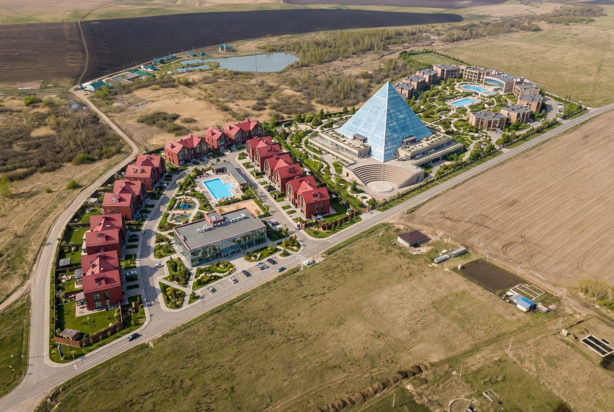 ИИ визуализация застройки участка для продажи инвестору
