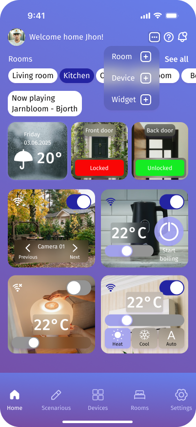 NexHome Mobile App — Smart Home Control