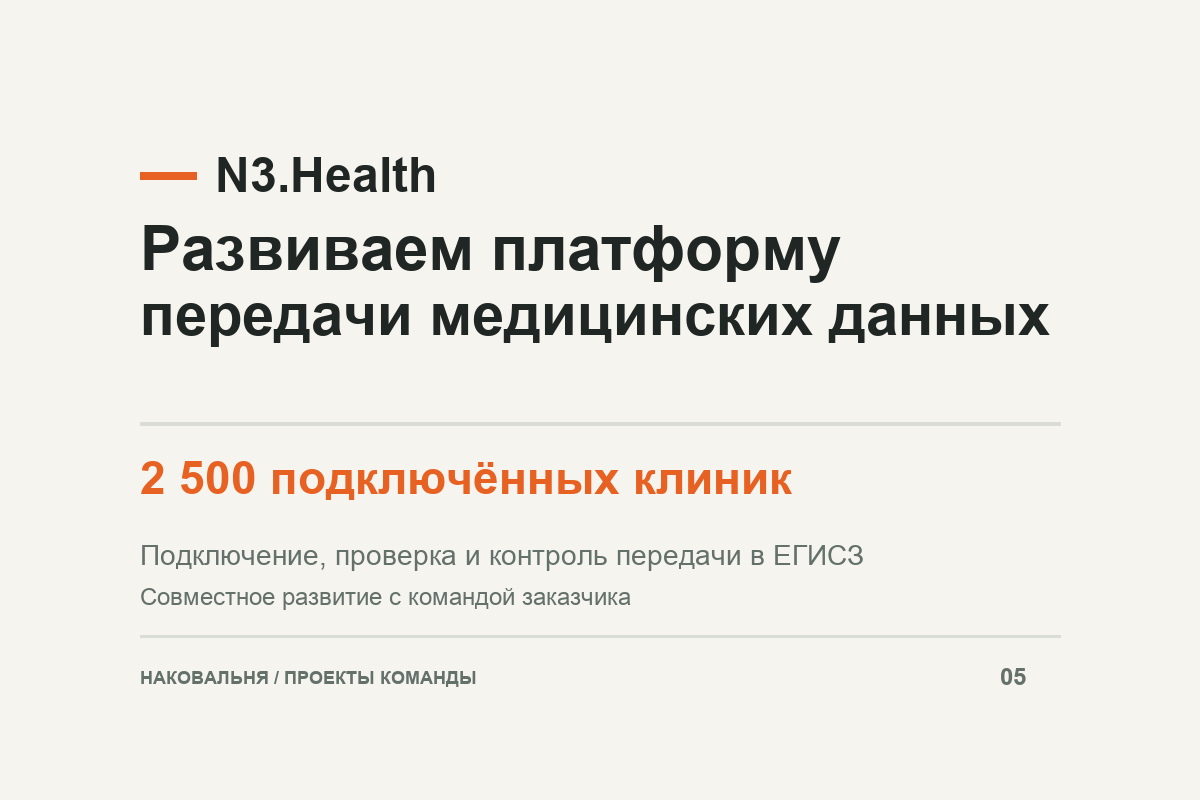N3.Health: развитие платформы передачи медицинских данных
