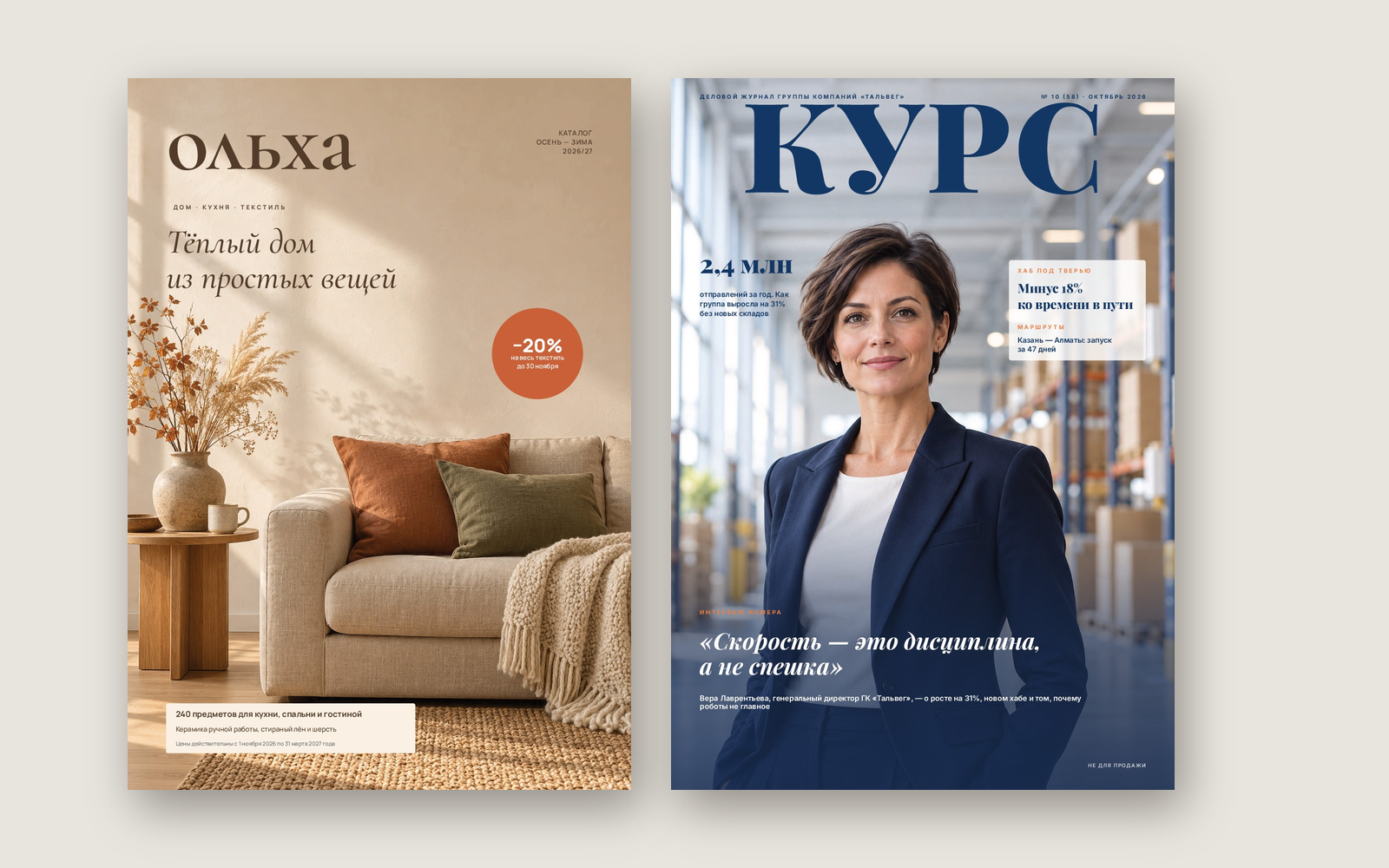 Вёрстка полиграфии под печать: каталог и корпоративный журнал — концепт