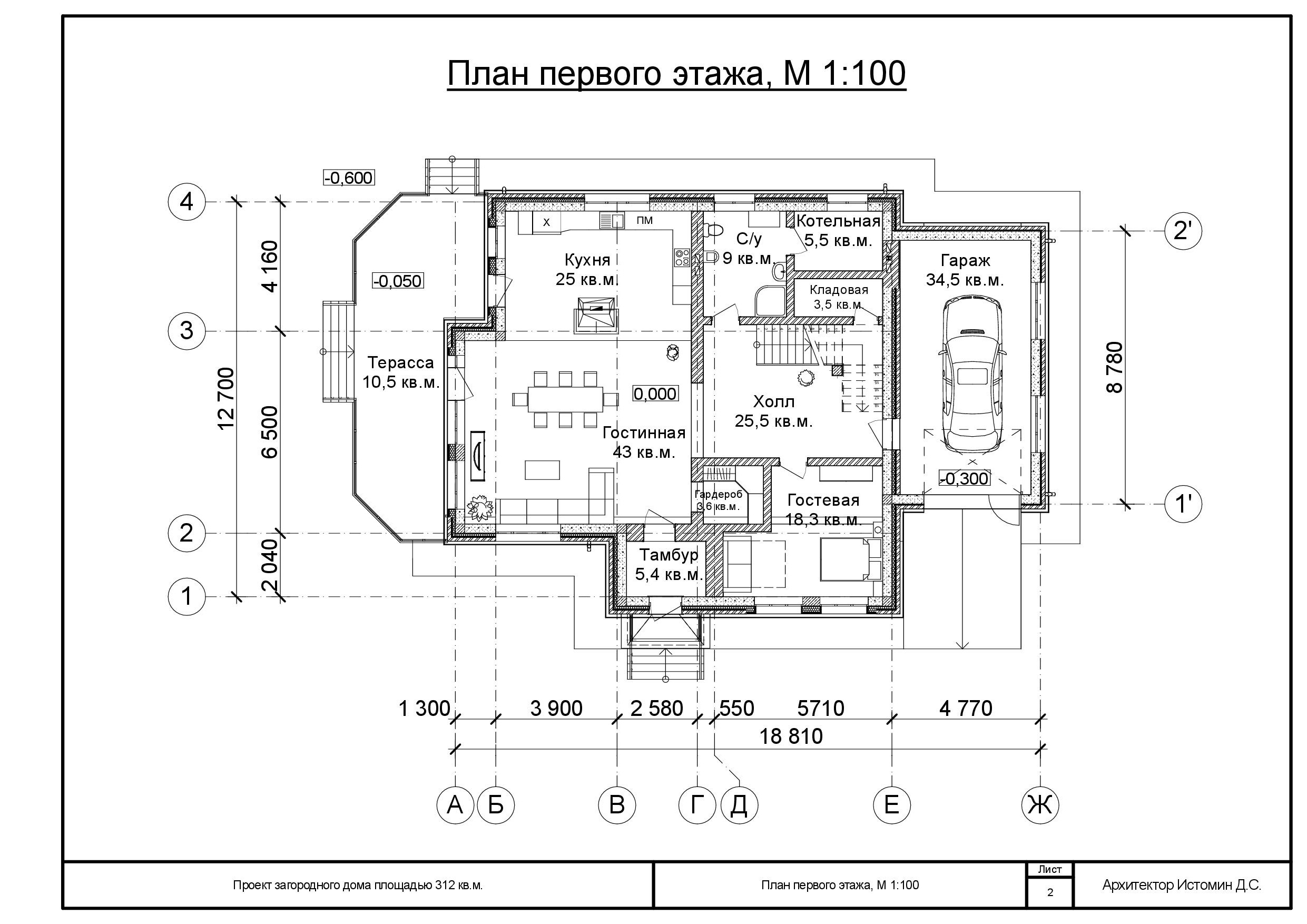 Планы первого этажа