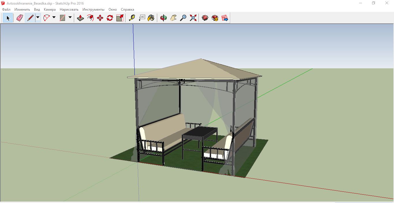 Создание проекта беседки в sketchup