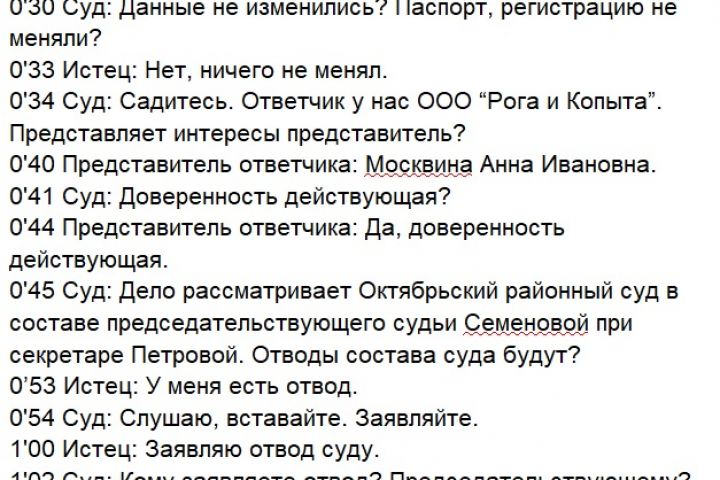 Как оформить стенограмму аудиозаписи для суда образец