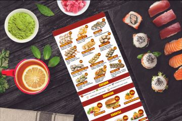 меню для кафе