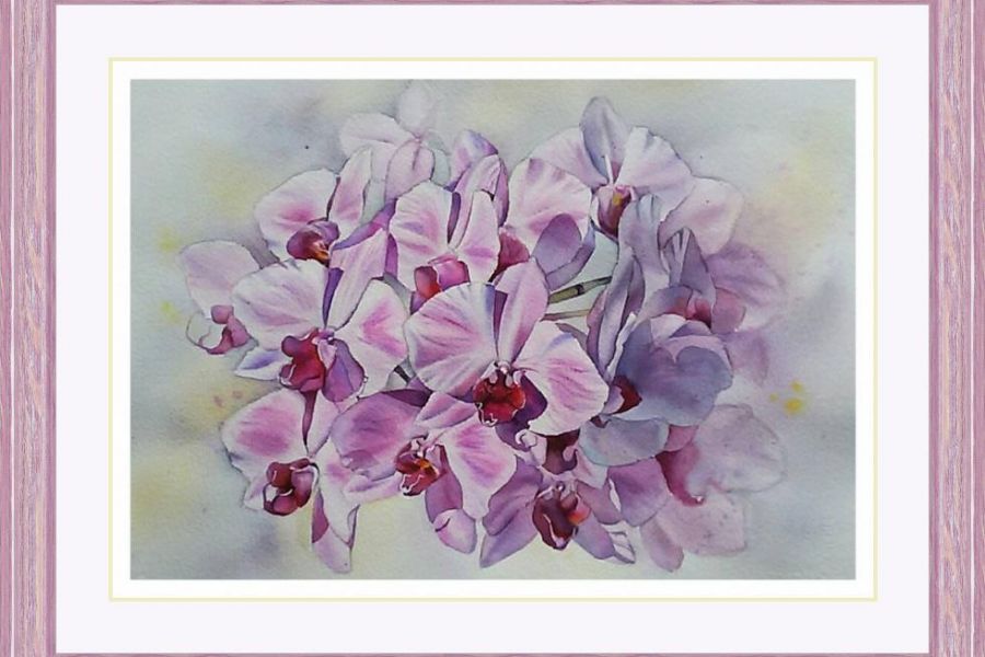 Продаю: Картина акварелью Орхидея на свету