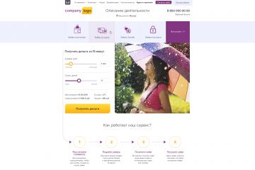 Главная страница с калькулятором: кредиты, займы