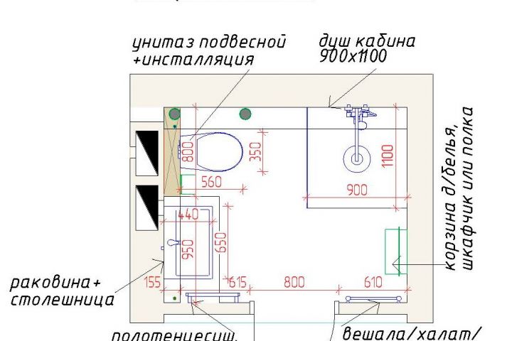 ДИЗАЙН ПРОЕКТ. ВАННАЯ КОМНАТА - 1321652