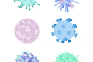 Viruses and germs, illustration, set