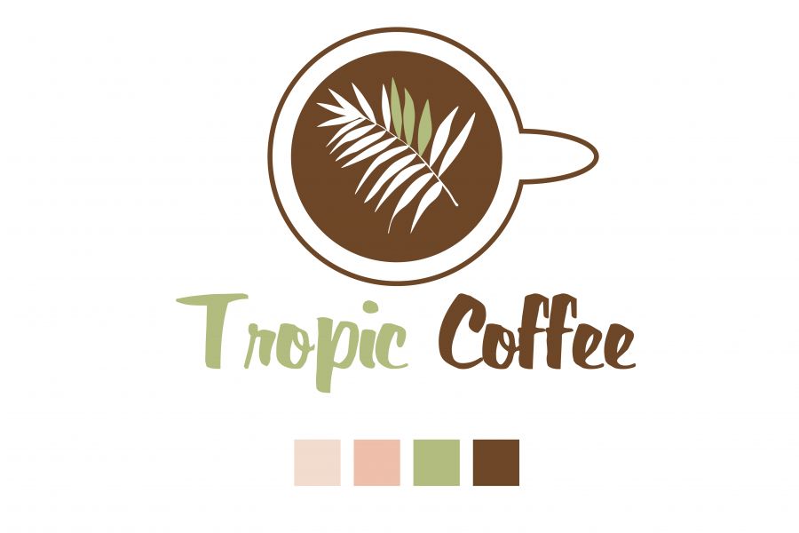 Продаю: Логотип для кофейни в тропическом стиле -   товар id:1598