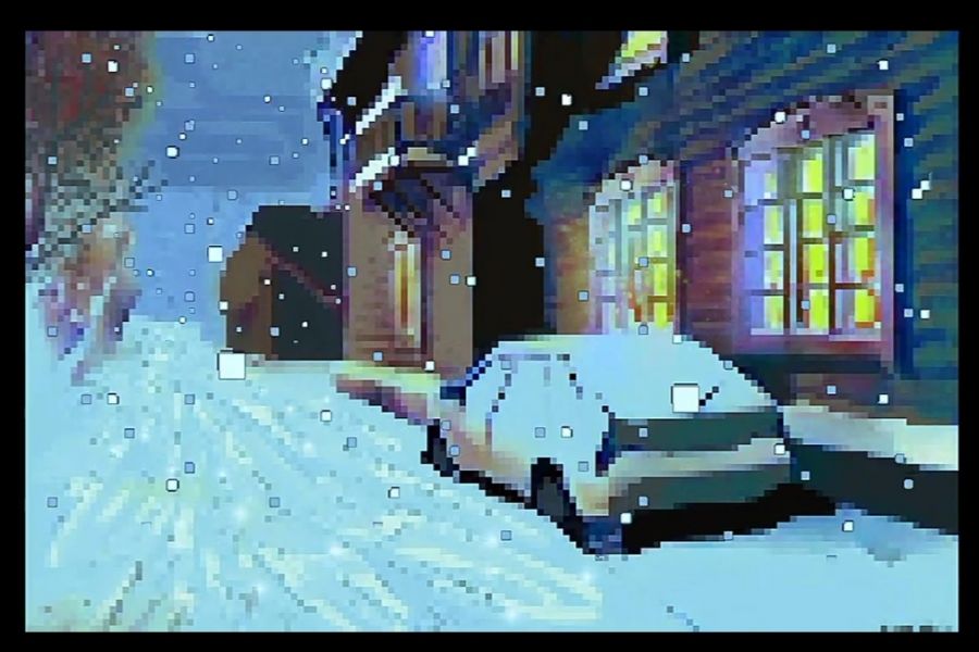 Продаю: Pixel art анимация "Типичный зимний двор" 