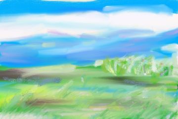 Рисованная иллюстрация. Пейзаж.