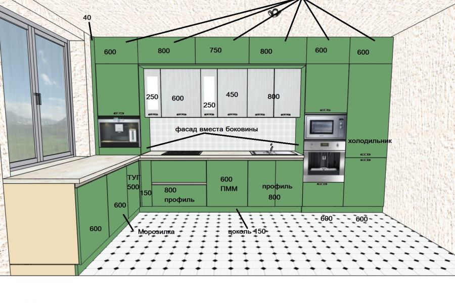 Проект кухни в про 100
