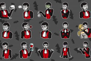 вампир стикерпак (темн фон)