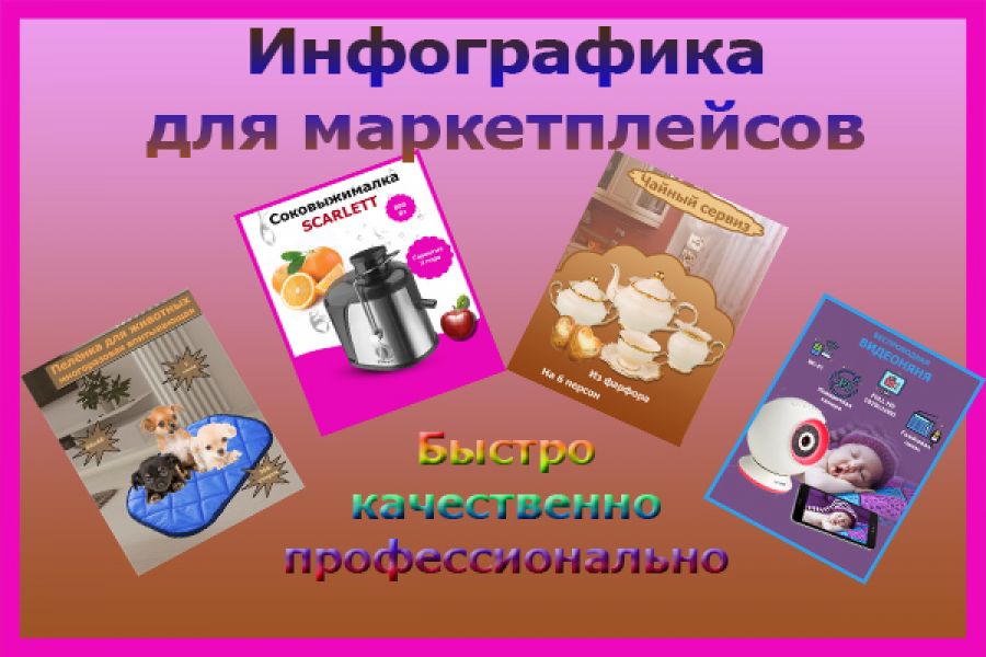 Инфографика для маркетплейсов Wildberries, Ozon, Яндекс маркет.. Дизайн карточки 450 руб.  за 2 дня.. Светлана Бурцева