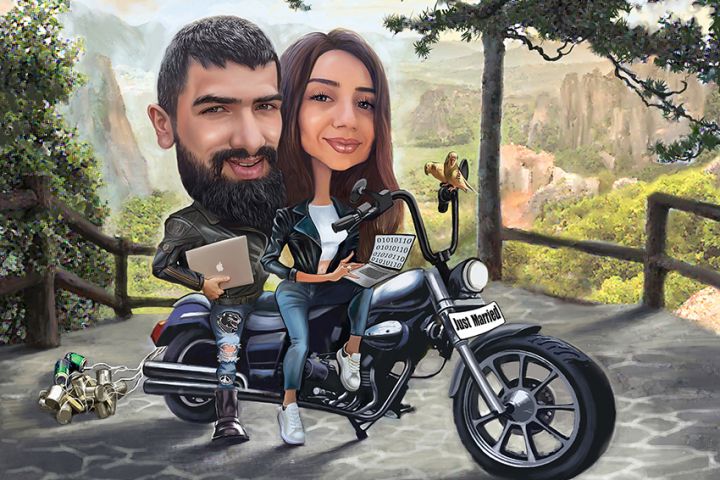 Дружеский шарж. Цифровой. - 1698217