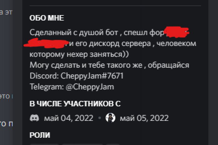 Разработка с нуля бота в соц сети VK / Telegram / Discord - 1738336