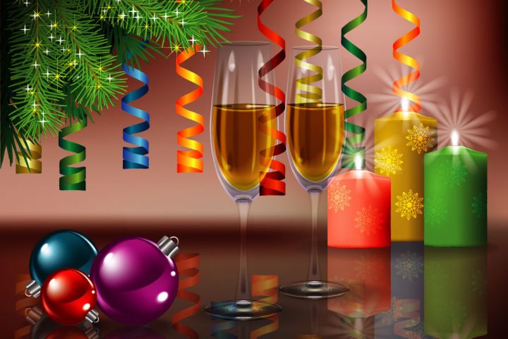 Нарису в векторе красивую новогоднюю открытку - 1750786