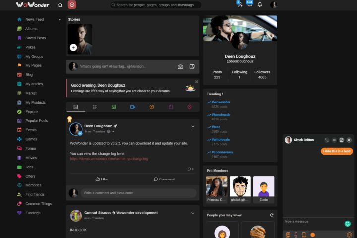 Мощный скрипт социальной сети, аналог Вконтакте, Facebook, ОК - 1763580
