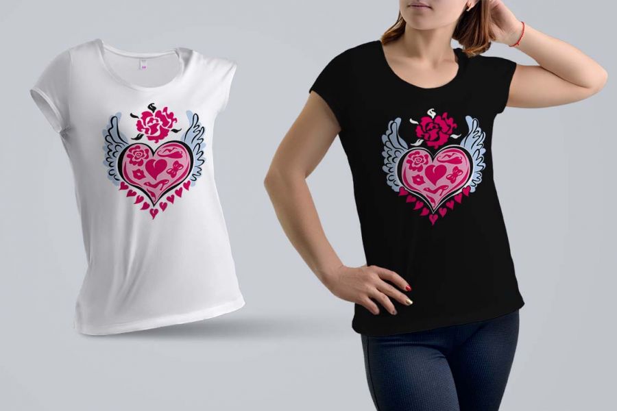 Продаю: Дизайн для женской футболки "Сердце" -   товар id:8547