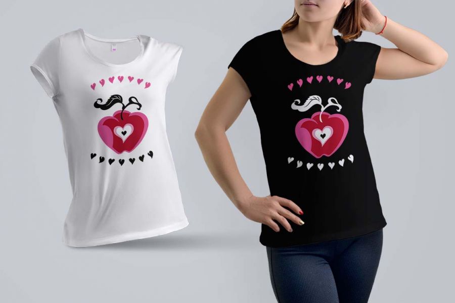 Продаю: Дизайн для женской футболки "Яблочко" -   товар id:8548