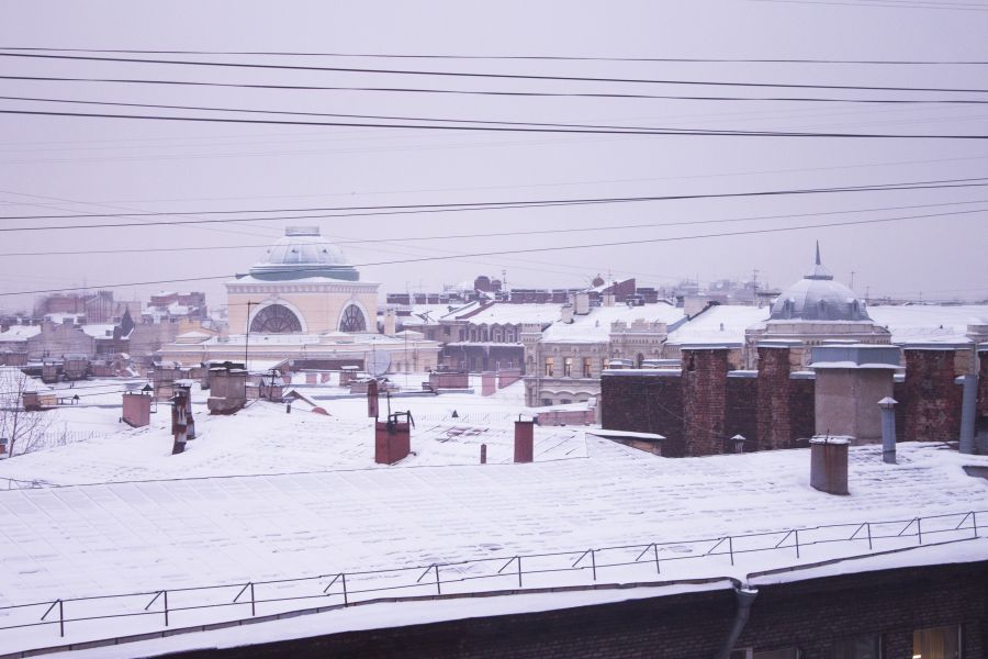 Продаю: Санкт-Петербург, купол музея Арктики и Антарктики, крыши в снегу -   товар id:9006