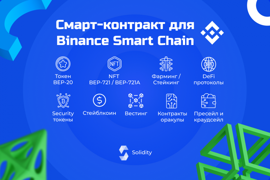 Смарт-контракт для Binance Smart Chain 65 000 руб.  за 7 дней.. Алексей Мелешко