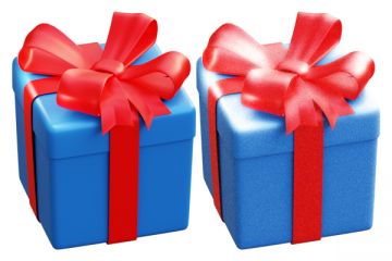 3d иконки подарочных коробочек на прозрачном фоне