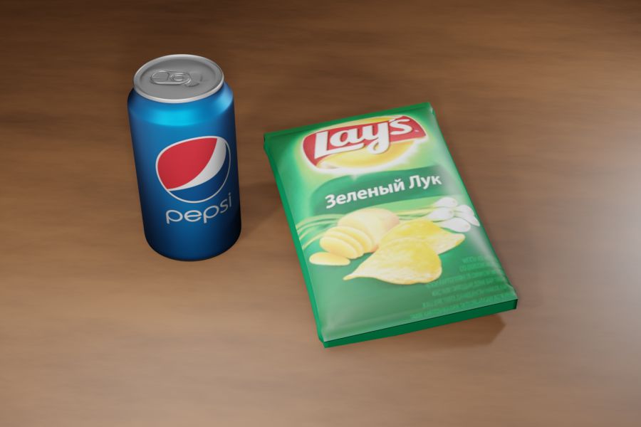 Продаю: 3Д модель банка Pepsi и чипсы Lay's -   товар id:9858