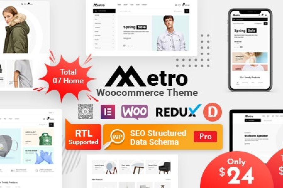 Продаю: Metro 2.6 – Minimal WooCommerce WordPress Theme скачать download -   товар id:9931