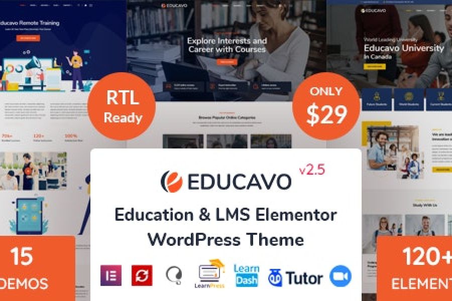Продаю: Educavo 3.0.3 – Education WordPress Theme скачать download -   товар id:9940