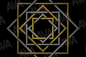 Узор - 8-и конечный и 6-и контурный  Водяной знак Logo AVA (GOLD