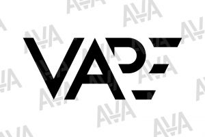 Logo ''VAPE''  Водяной знак Logo AVA (BLACK, Background WHITE)