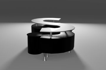 3d-визулизация стола и стульев в современном стиле