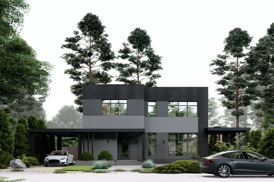 Продаю: Готовый Архитектурно-строительный проект 2-этажного дома с террасой и навесом -   товар id:10177