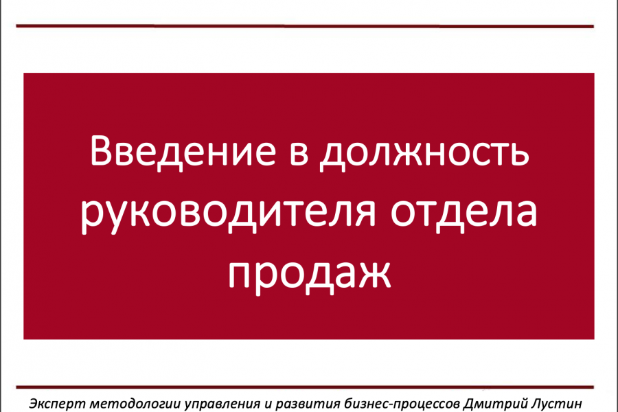 Аудит / реинжиниринг /построение отдела продаж 100 000 руб.  за 15 дней.. Дмитрий Лустин