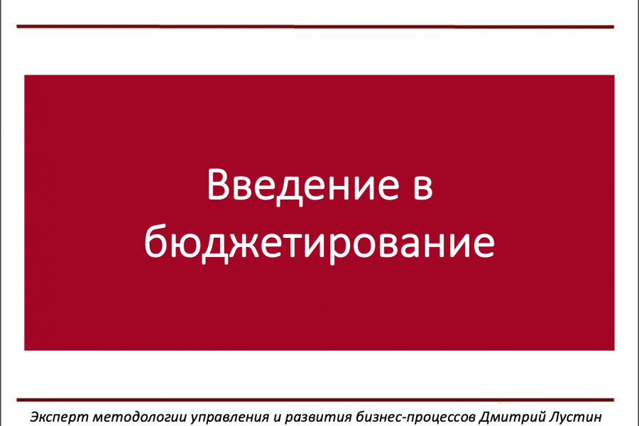 Создание прозрачной системы планирования / отчетности и бюджетирования 100 000 руб.  за 5 дней.. Дмитрий Лустин