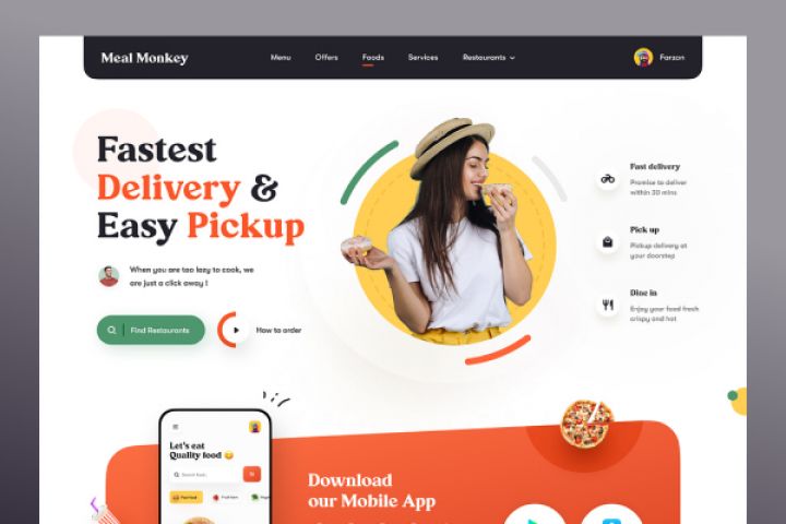 UI UX website and mobile app landing page ui ux design in Figma - 1910706